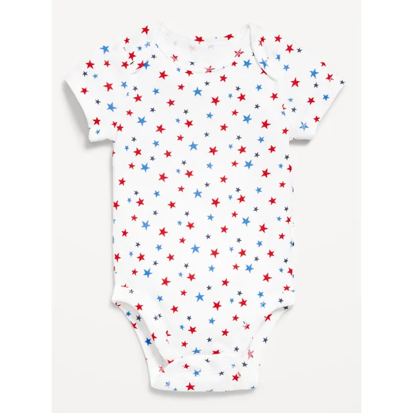 Printed Short-Sleeve Unisex Bodysuit for Baby - Stars
