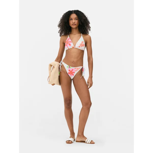Printed Side-Tie Bikini Bottoms - Multi