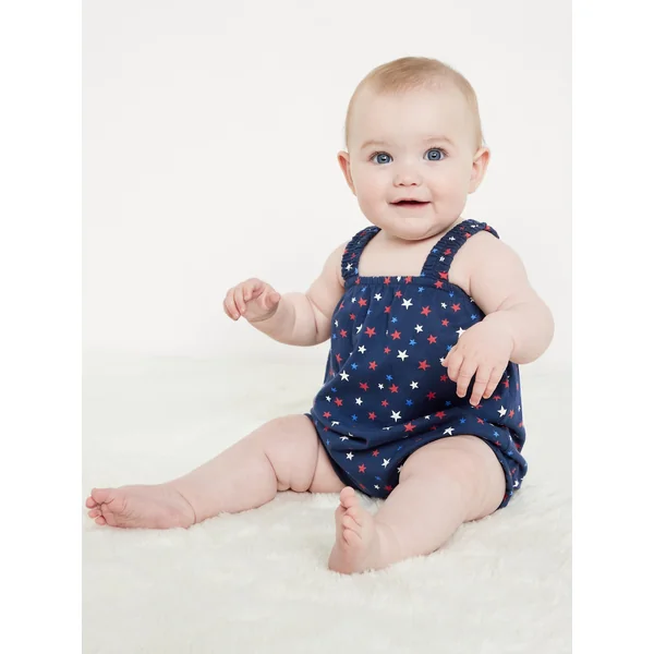 Printed Sleeveless One-Piece Romper for Baby - Americana