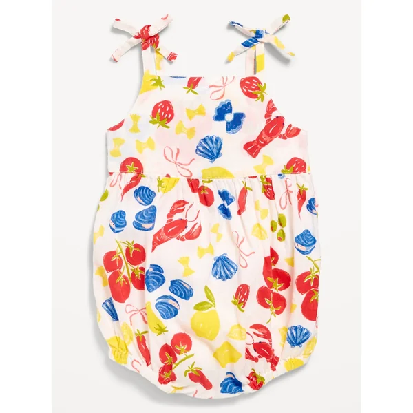 Printed Sleeveless One-Piece Romper for Baby - Lobster