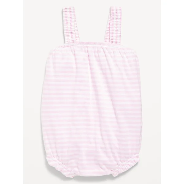 Printed Sleeveless One-Piece Romper for Baby - Pink Stripe