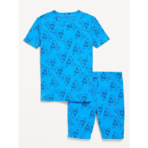 Printed Snug-Fit Pajama Set for Boys - OPTIC BLUE
