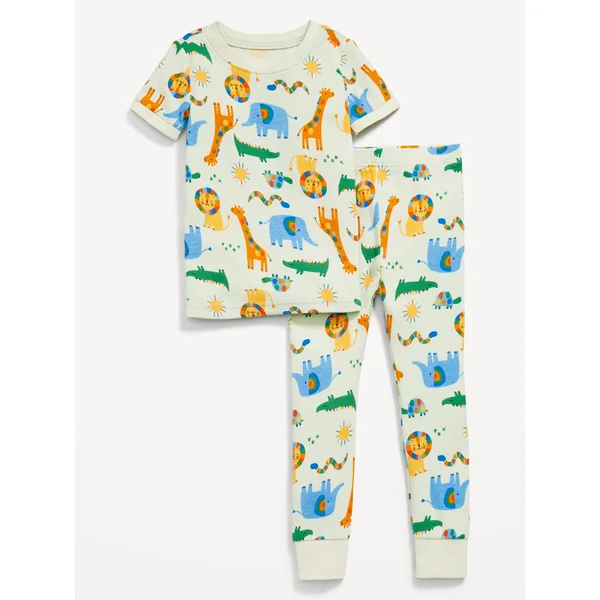 Printed Snug-Fit Pajama Set for Toddler & Baby - Animal Friends