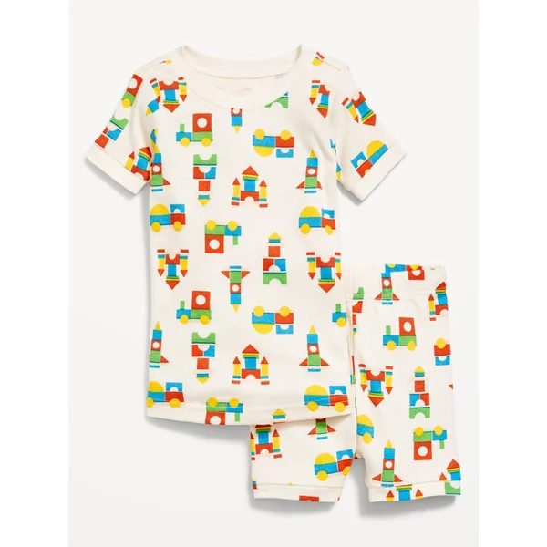 Printed Snug-Fit Pajama Set for Toddler & Baby - Blocks