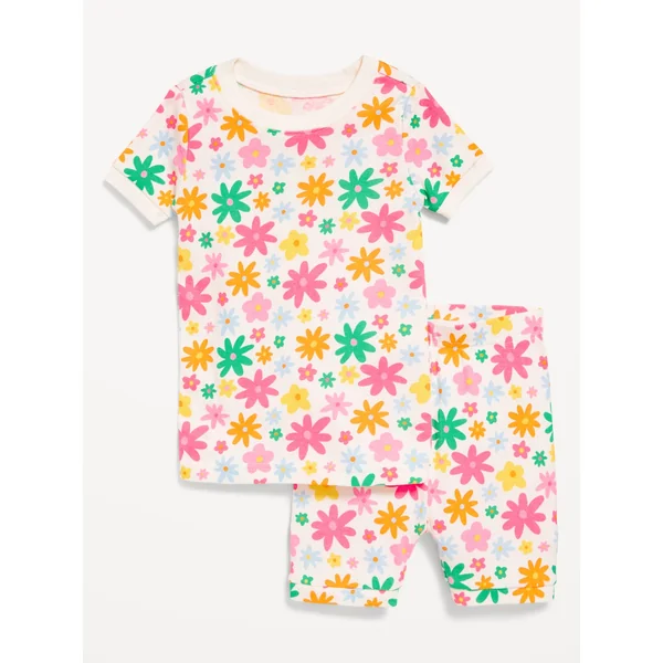 Printed Snug-Fit Pajama Set for Toddler & Baby - Daisy