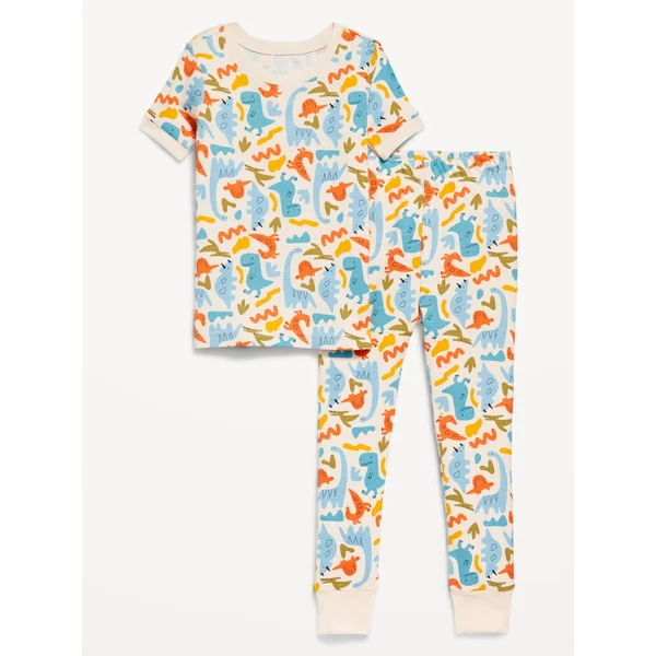 Printed Snug-Fit Pajama Set for Toddler & Baby - Dinosaurs