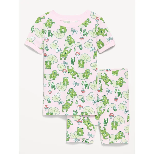 Printed Snug-Fit Pajama Set for Toddler & Baby - LILY PAD