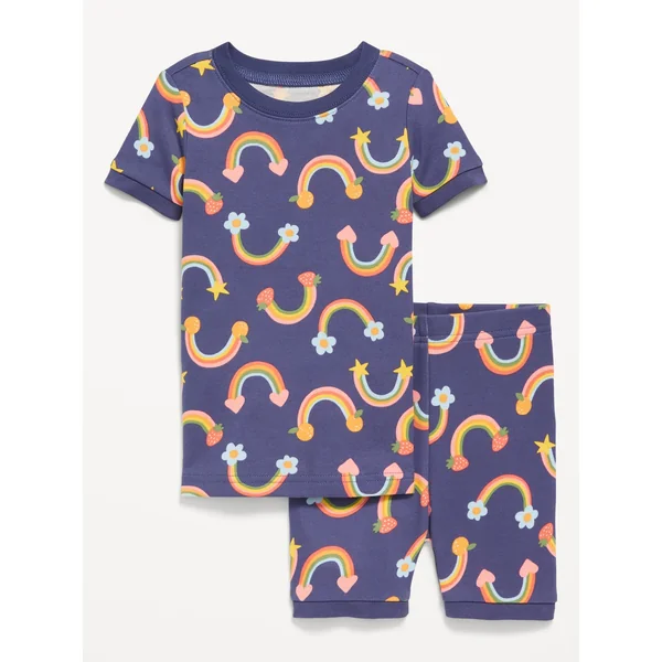 Printed Snug-Fit Pajama Set for Toddler & Baby - Rainbow Skies