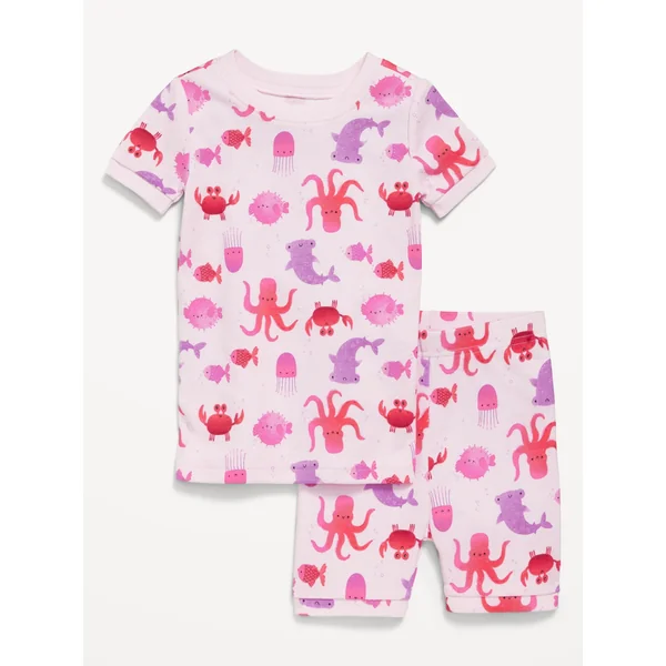 Printed Snug-Fit Pajama Set for Toddler & Baby - Sea Life