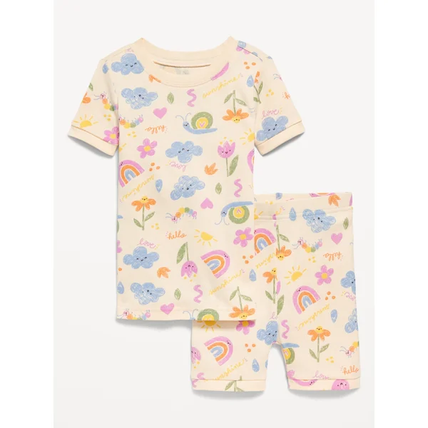 Printed Snug-Fit Pajama Set for Toddler & Baby - Spring Yellow