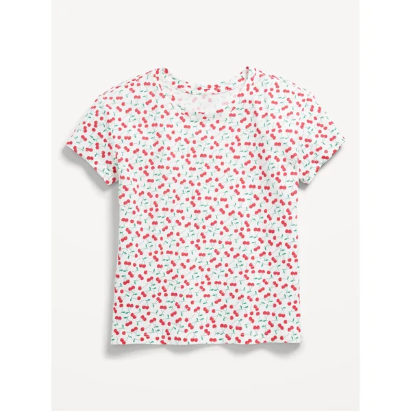 Printed Softest Short-Sleeve T-Shirt for Girls - Cherries