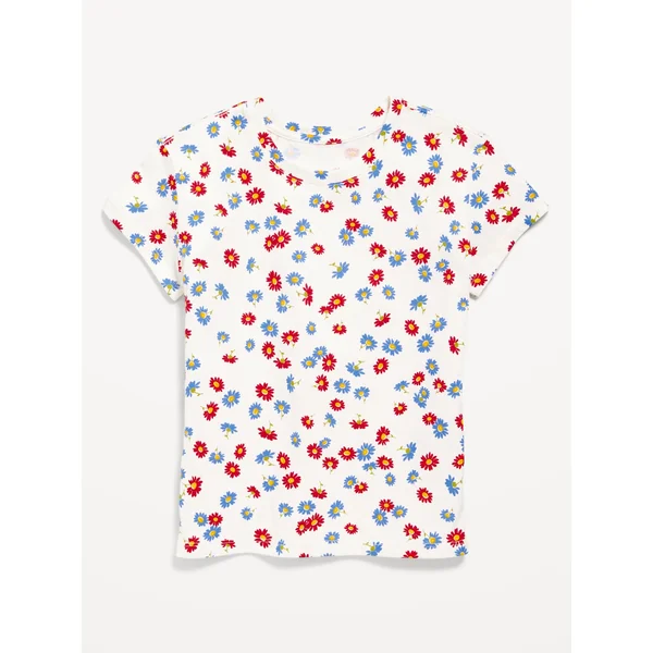 Printed Softest Short-Sleeve T-Shirt for Girls - Daisy