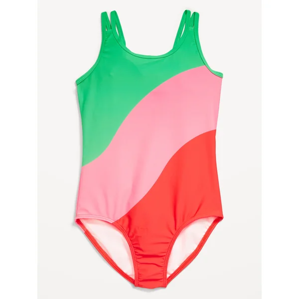 Printed Strappy One-Piece Swimsuit for Girls - Beginners Luck
