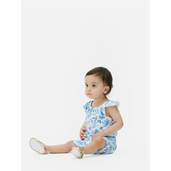 Printed Summer Playsuit - Blue