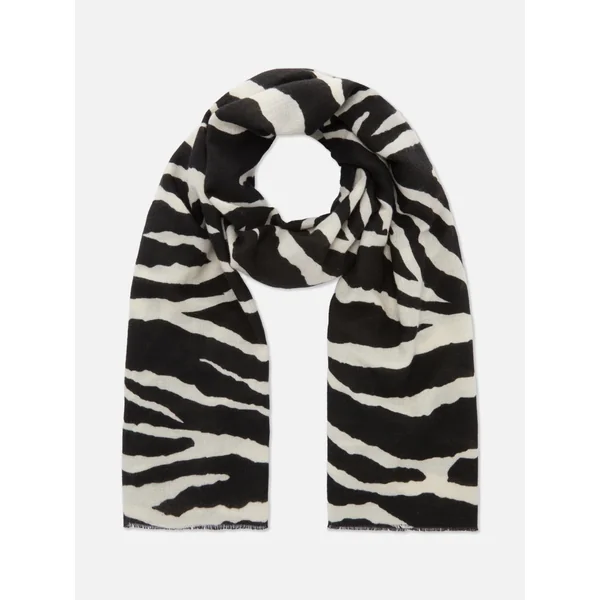 Printed Swim Scarf - Black/White