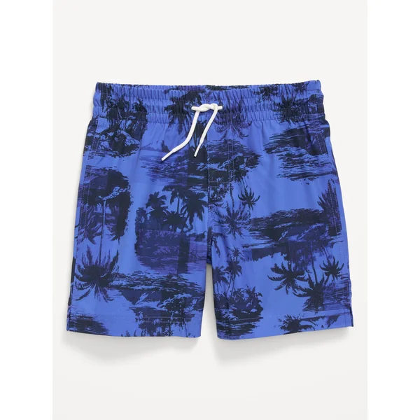 Printed Swim Shorts for Boys - Blue Palm