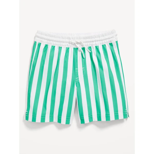 Printed Swim Shorts for Boys - Green Stripe