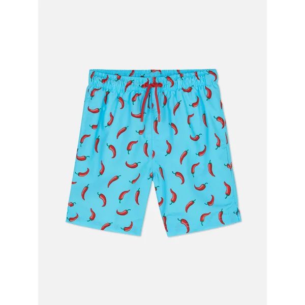 Printed Swim Shorts - Turquoise