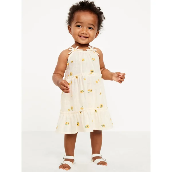 Printed Tiered Cami Dress and Shorts Set for Baby - Sunflower (Match the Fam!)