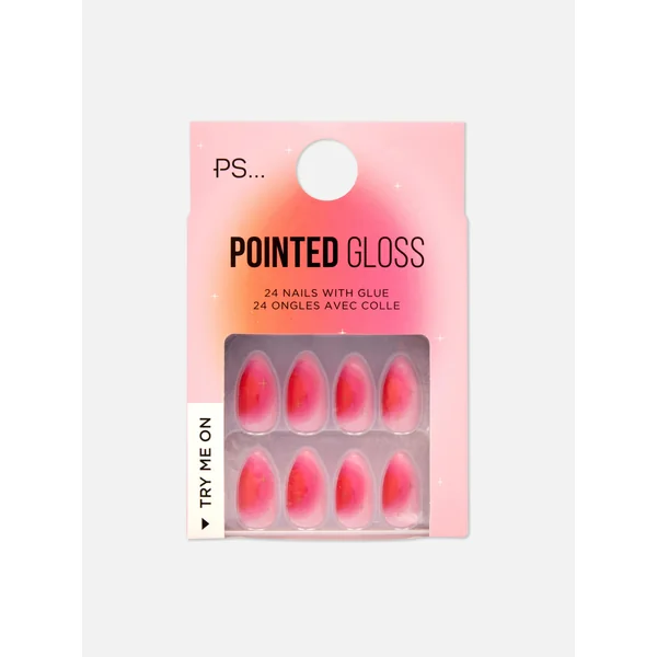 PS... Ombré Pointed Gloss Faux Nails - Multi