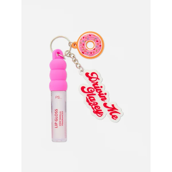 PS... Scented Lip Gloss Keychain - Clear