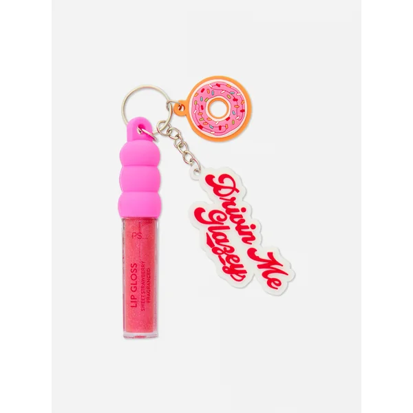 PS... Scented Lip Gloss Keychain - Pink