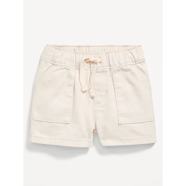 Pull-On Twill Utility Shorts for Baby - Creamy Oat