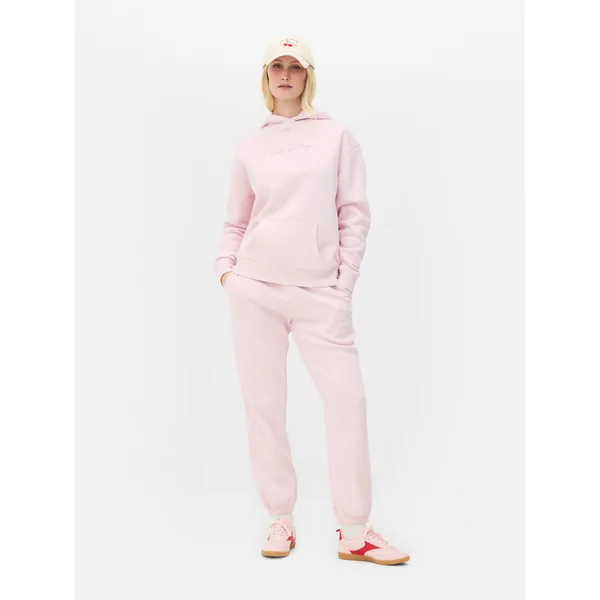 Pullover Printed Hoodie - Pink