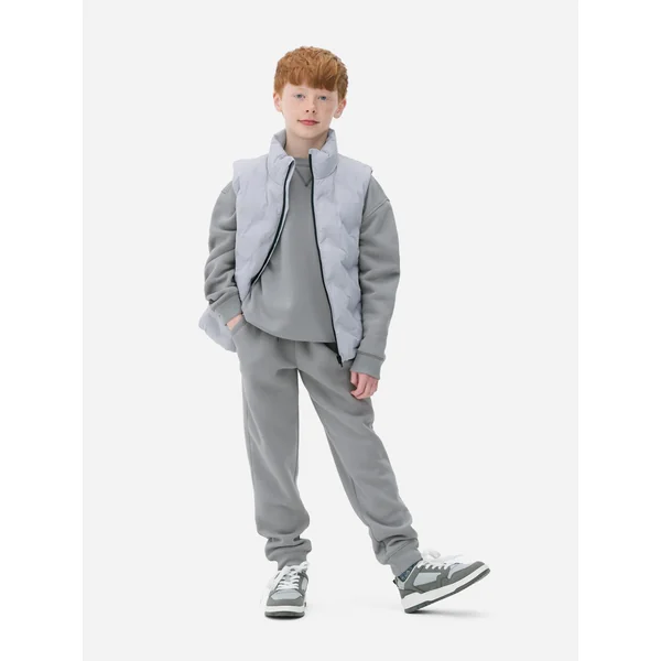 Pullover Sweatshirt and Drawstring Joggers Set - Gray