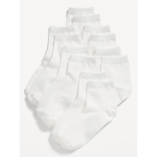Quarter-Crew Socks 6-Pack for Girls - White