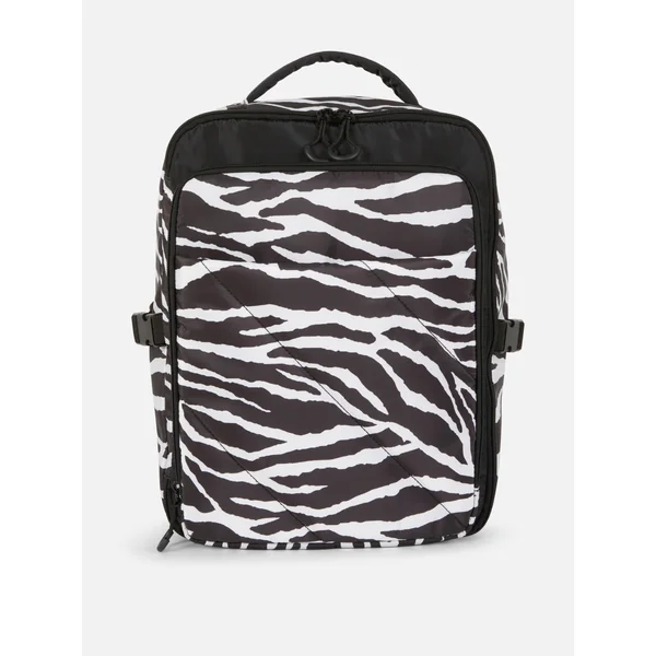 Quilted Backpack - White/Black