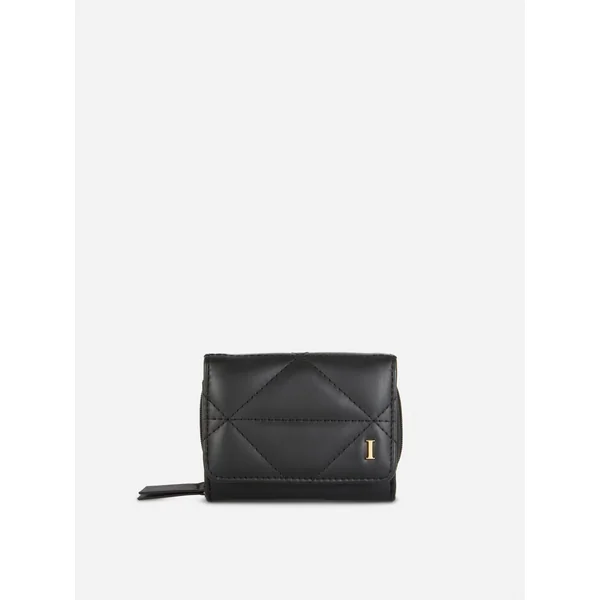Quilted Initial Purse - Black