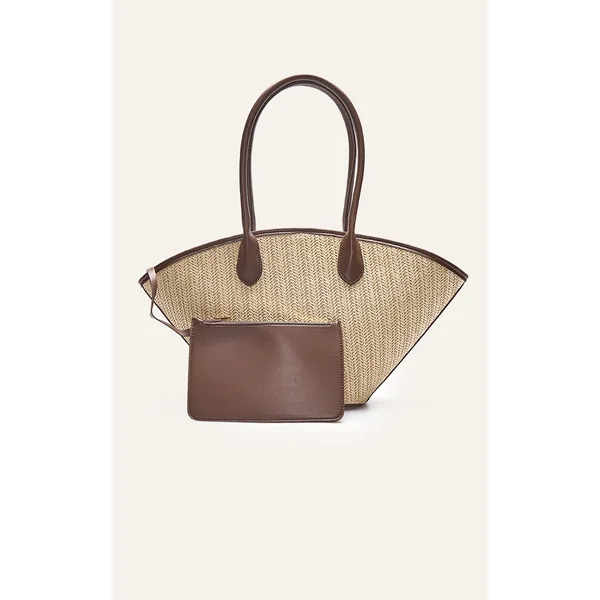 Raffia Bucket Tote Bag