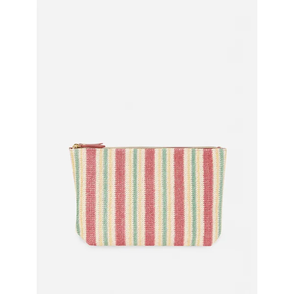 Raffia Fold Out Toiletry Bag - Multi