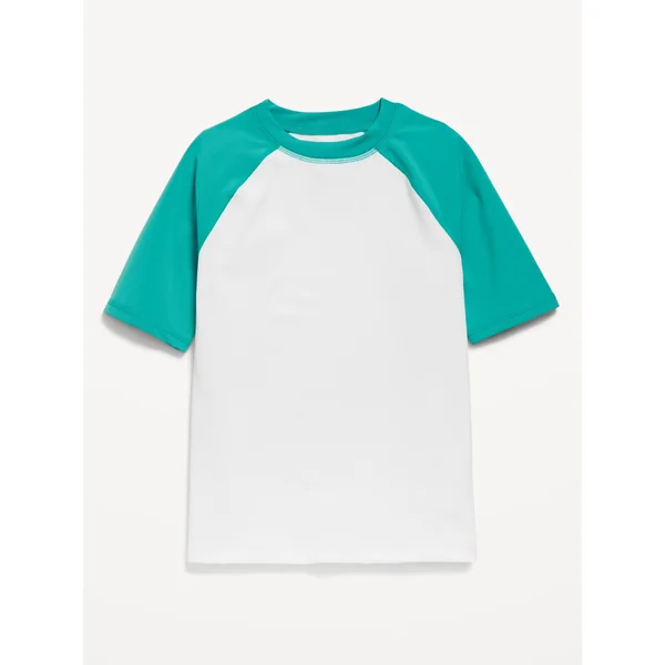 Raglan-Sleeve Rashguard Swim Top for Boys - BLUE WING TEAL