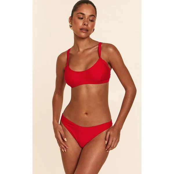 Red Boomerang Tanga Bikini Bottoms