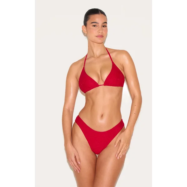 Red Lace Triangle Bikini Top