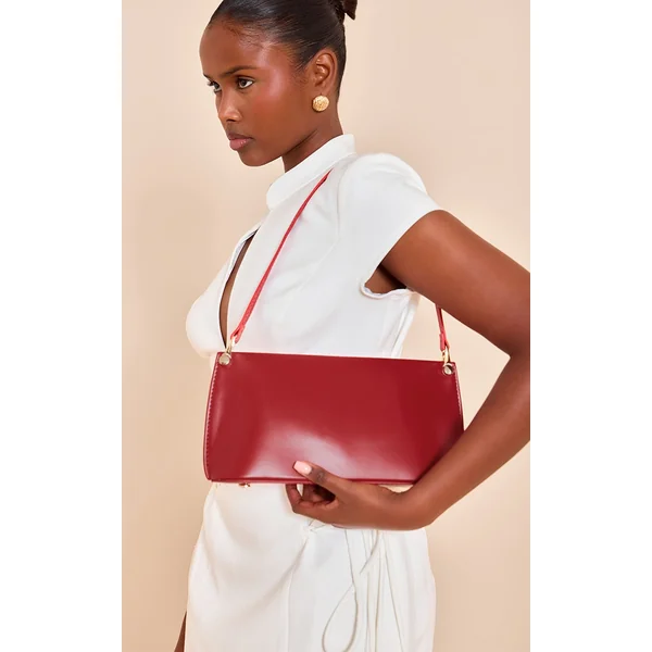 Red Matte Shoulder Teardrop Strap Bag