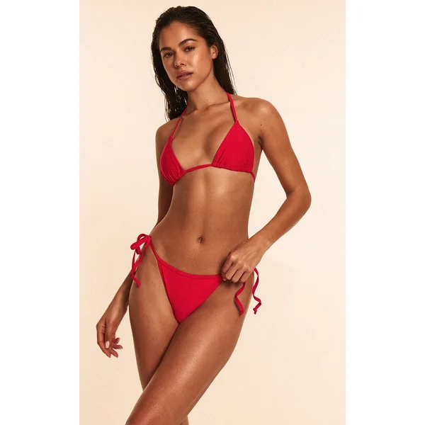 Red Mix & Match Tie Side Bikini Bottoms