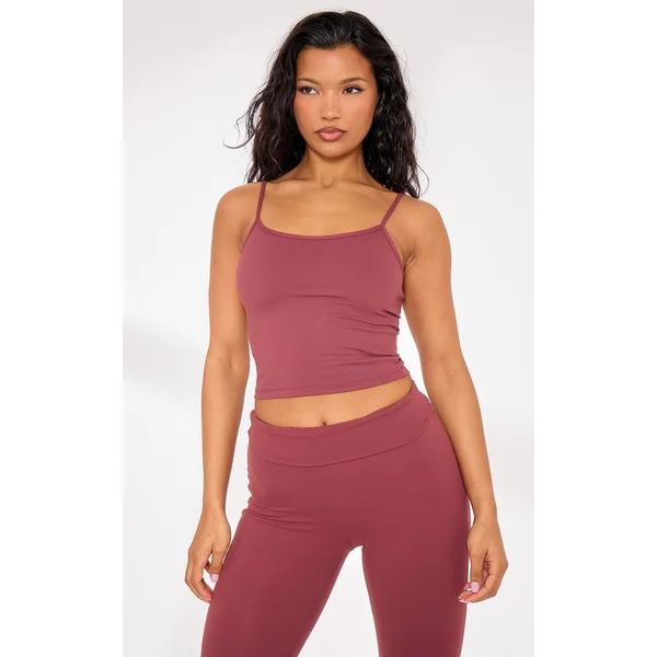 Red Snatched Sculpt Strappy Crop Top