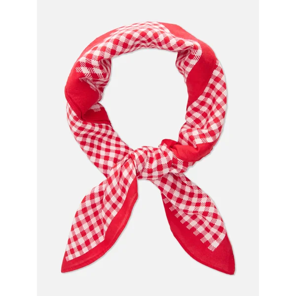 Red Triangle Check Scarf - Red