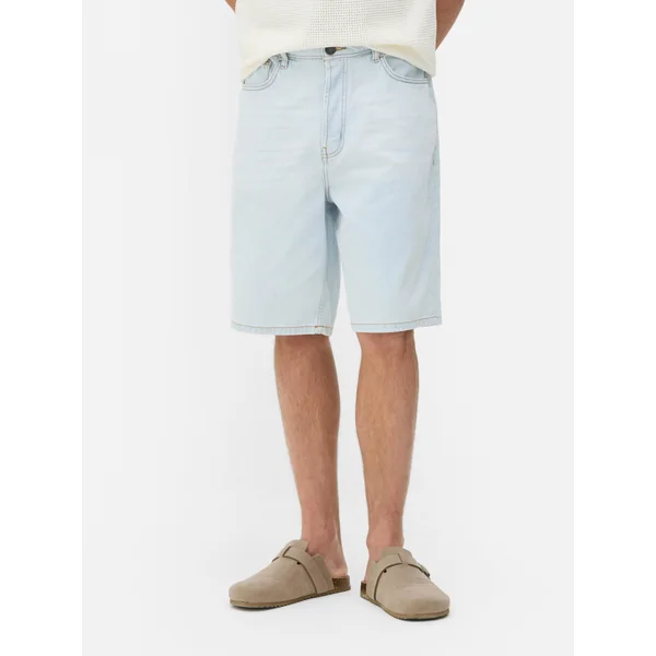 Relaxed Denim Shorts - Bright Blue