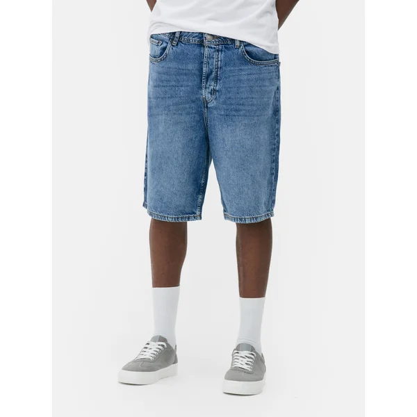 Relaxed Denim Shorts - Mid Blue