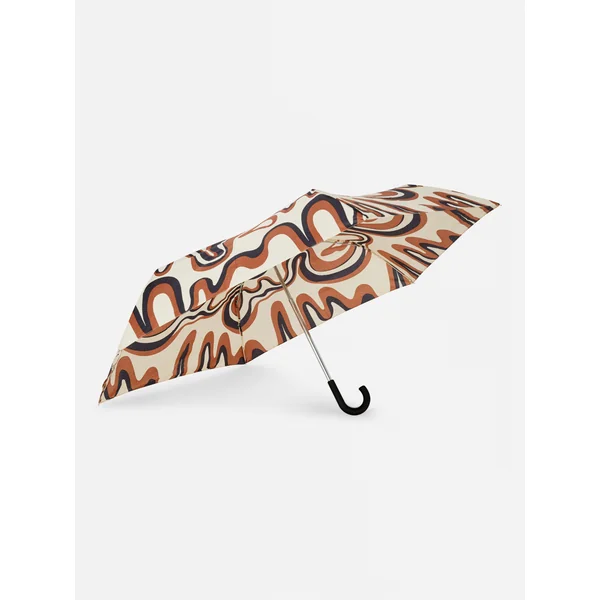 Retro Print Umbrella - Brown