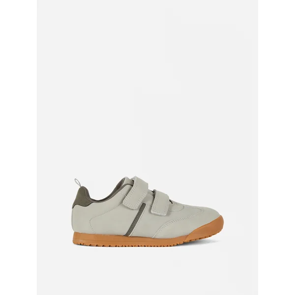 Retro Self-Close Low Tops - Gray