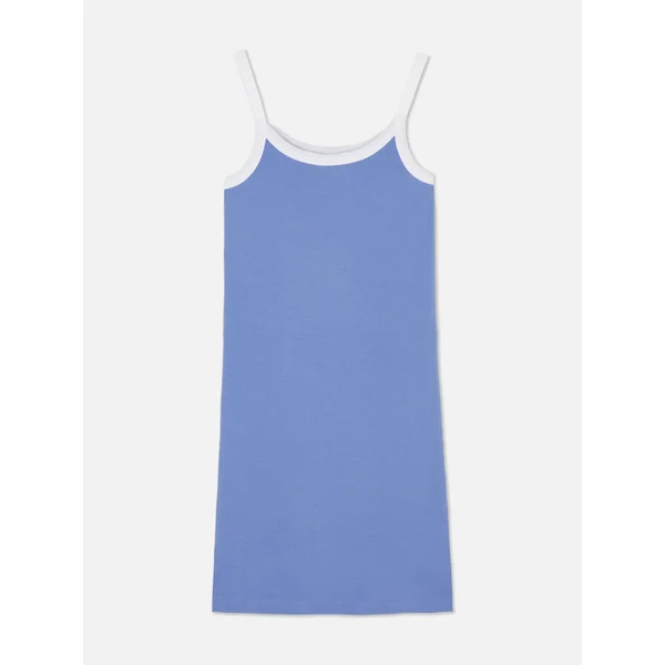 Ribbed Cami Mini Dress - Blue