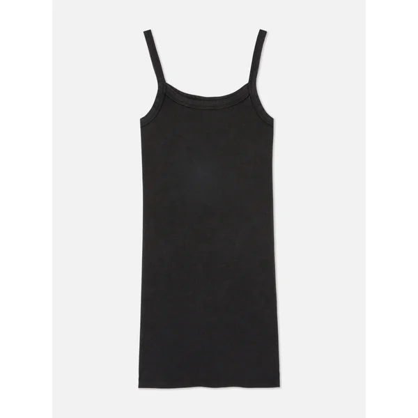 Ribbed Cami Mini Dress - Charcoal