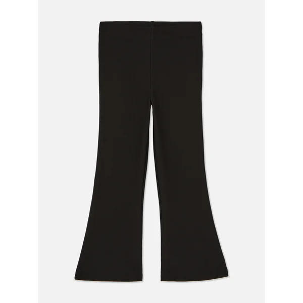 Ribbed Flared Pants - Black