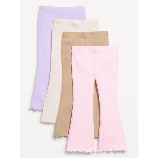 Ribbed Flare-Leg Leggings 4-Pack for Toddler Girls - Solid Pack