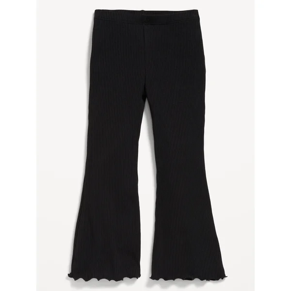 Ribbed Flare-Leg Leggings for Toddler Girls - Light Black Heather